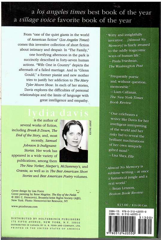 Almost No Memory: Stories - Lydia Davis