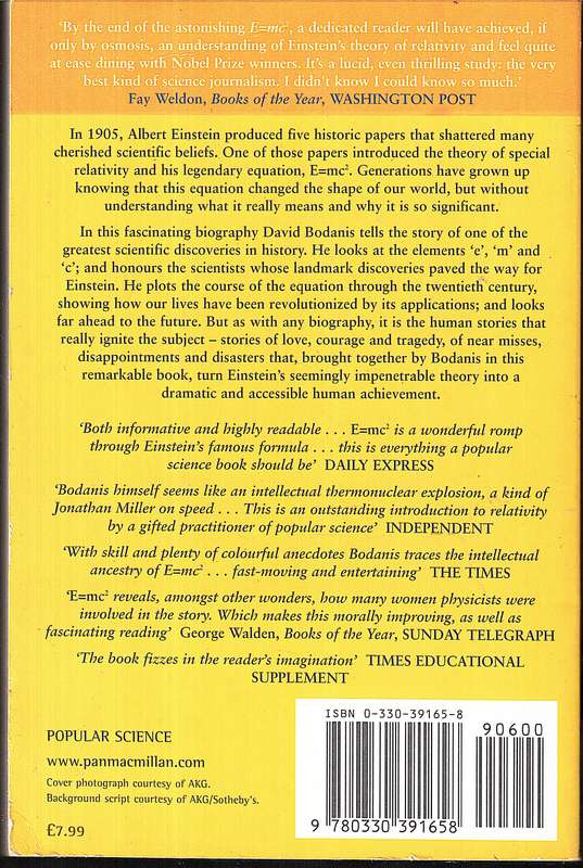 E  mc2: A Biography of the World's Most Famous Equation - David Bodanis
