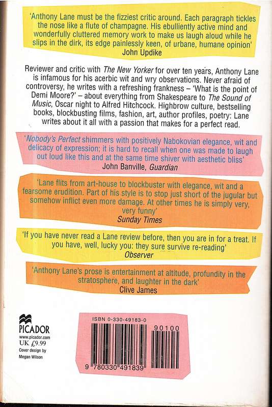 Nobody's Perfect: Writings from The New Yorker - Anthony Lane