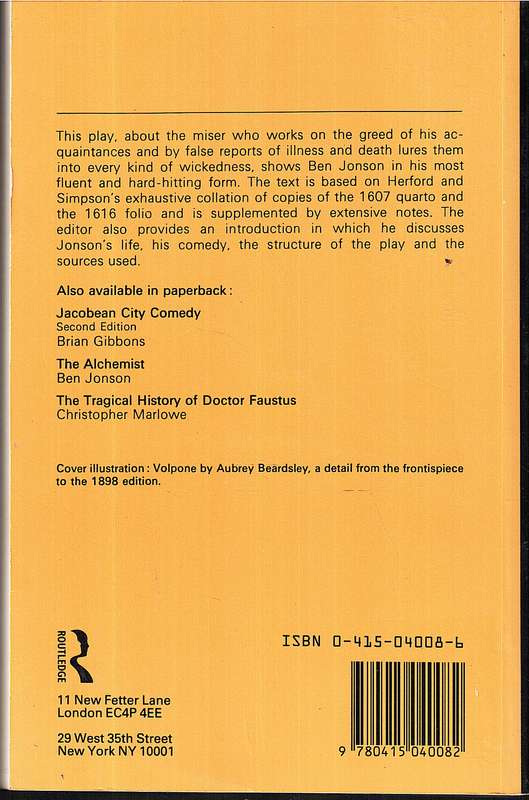 Volpone or The Fox - Ben Johnson