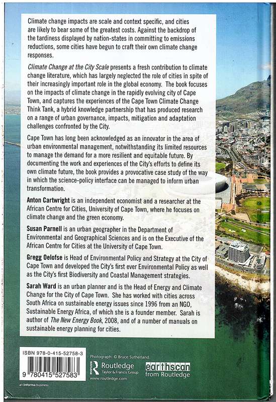 Climate Change at the City Scale: Impacts, Mitigation and Adaptation in Cape Town - Anton Cartwright
