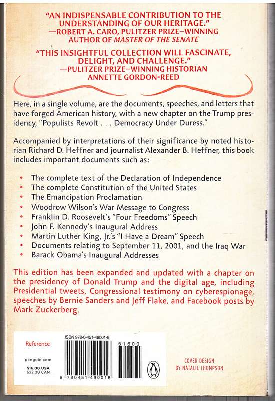 A Documentary History of the United States - Richard D Heffner and Alexander B Heffner