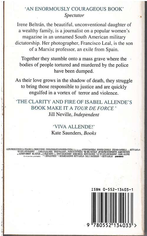 Of Love and Shadows - Isabel Allende (Movie tie-in)
