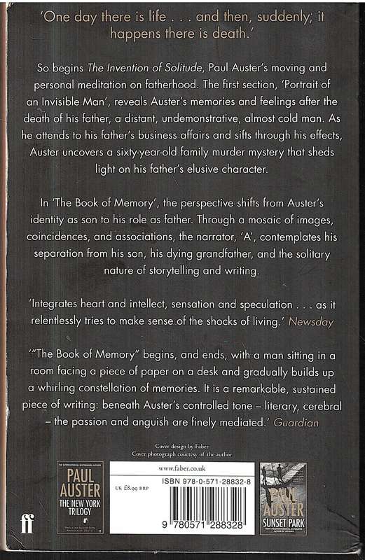 The Invention of Solitude - Paul Auster