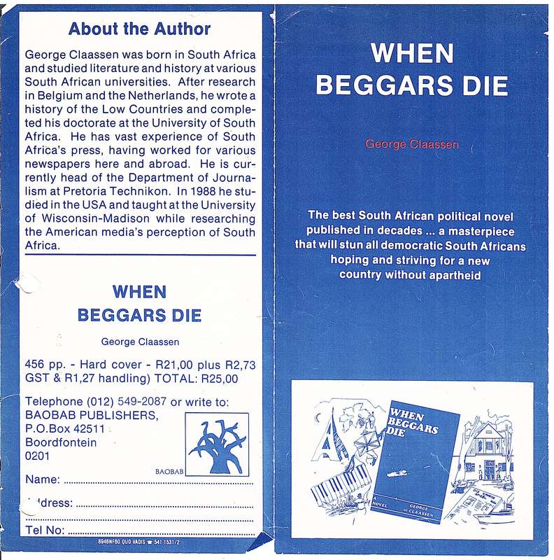 When Beggars Die - George Claassen