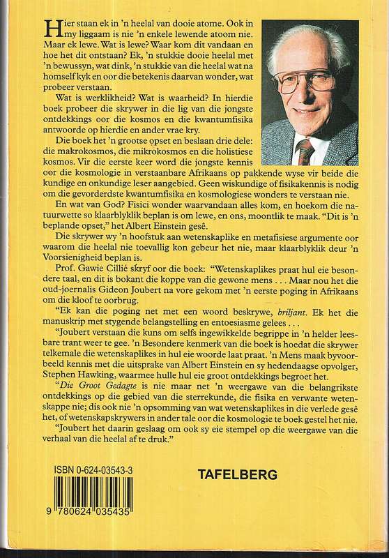 Die Groot Gedagte: Abstrakte Weefsel van die Kosmos - Gideon Joubert [INSCRIBED BY AUTHOR]