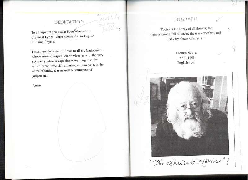 Original English Lyrical Verse - Robin Castell [UNFINISHED COPY CORRECTED AND SIGNED BY THE AUTHOR]