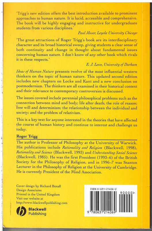 Ideas of Human Nature: An Historical Introduction - Roger Trigg