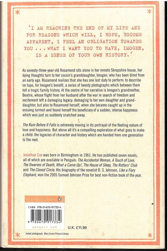 The Rain Before It Falls - Jonathan Coe