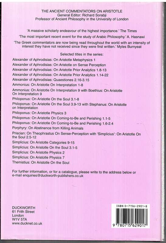 Porphyry: On Abstinence from Killing Animals (Ancient Commentators on Aristotle) - Gillian Clark