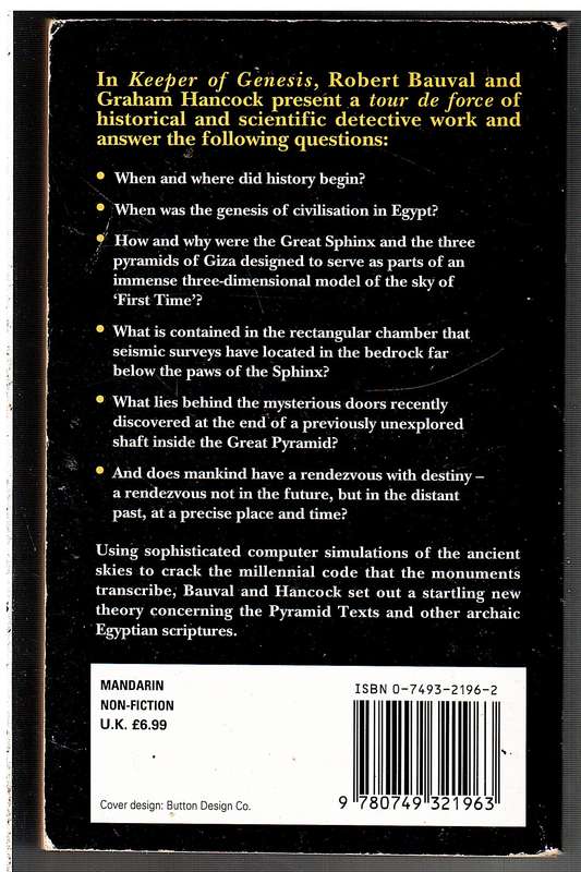 Keeper of Genesis: A Quest for the Hidden Legacy of Mankind - Robert Bauval & Graham Hancock