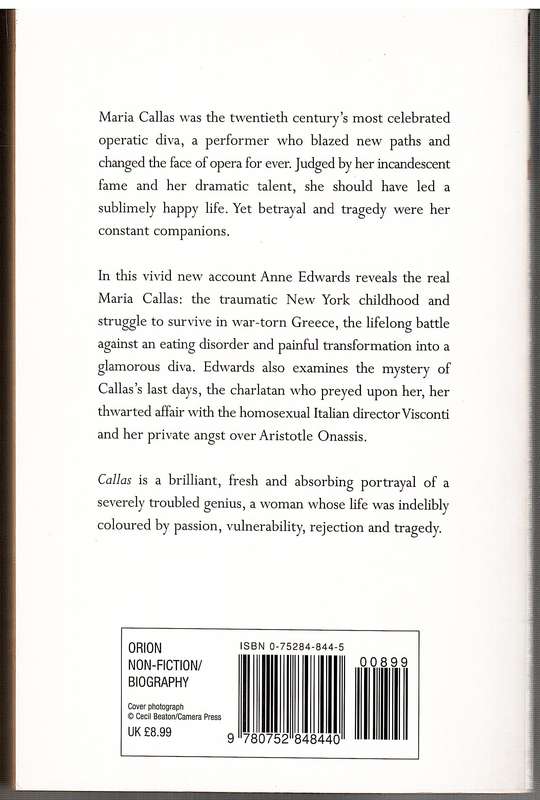 Callas: Her Life, Her Loves, Her Music - Anne Edwards