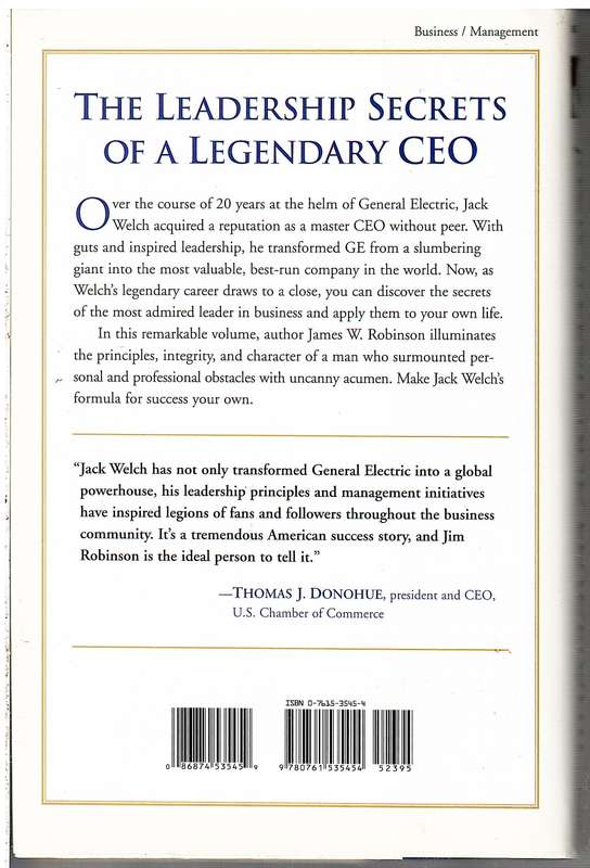 Jack Welch and Leadership: Executive Lessons From the Master CEO - James W Robinson