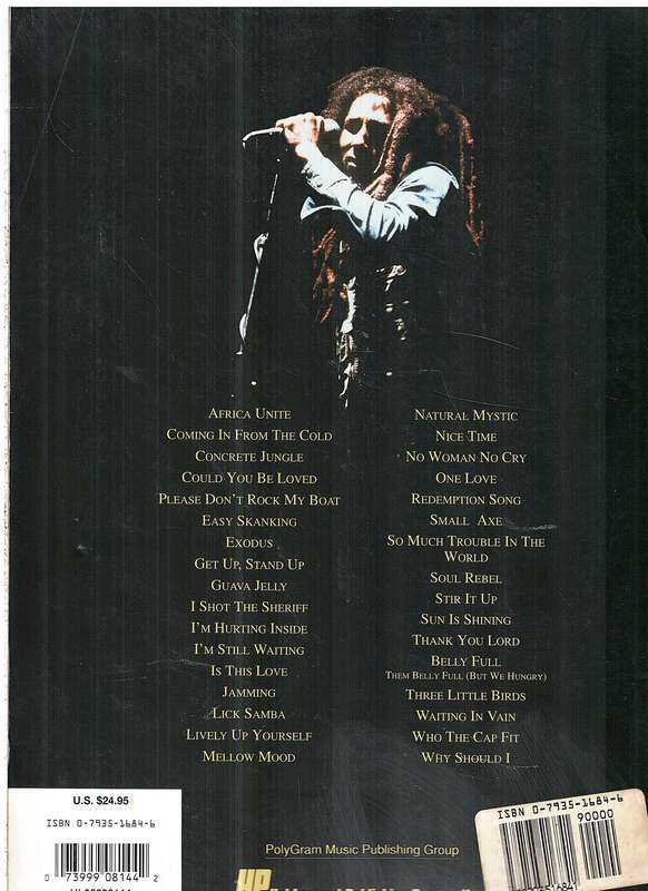 Bob Marley - Songs of Freedom Piano / Vocal/ Guitar Folio