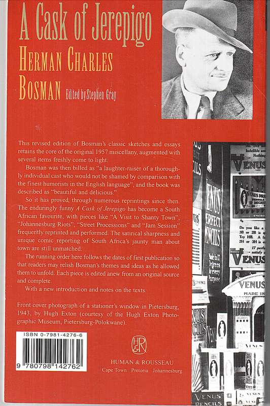 A Cask of Jerepigo: Sketches and Essays - Herman Charles Bosman [The Anniversary Edition]