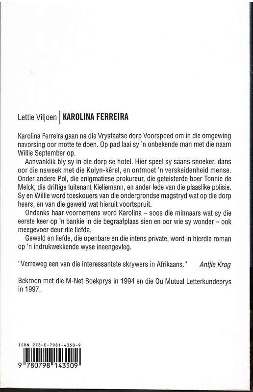 Karolina Ferreira - Lettie Viljoen (Ingrid Winterbach)