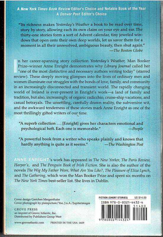 Yesterday's Weather - Anne Enright [Short Stories from Booker Prize winner for THE GATHERING]