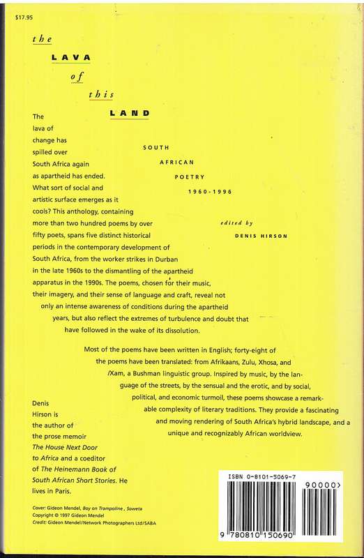 The Lava of the Land: South African Poetry 1960-1996 - Denis Hirson (Ed.)
