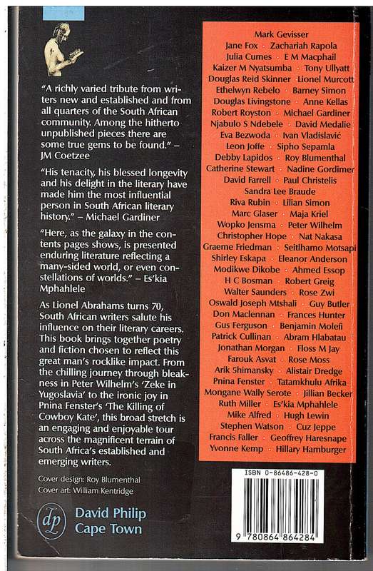 A Writer in Stone: SA Writers Celebrate the 70th Birthday of Lionel Abrahams - Graeme Friedman et al