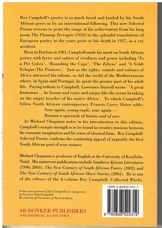Roy Campbell: Selected Poems - Edited by Michael Chapman