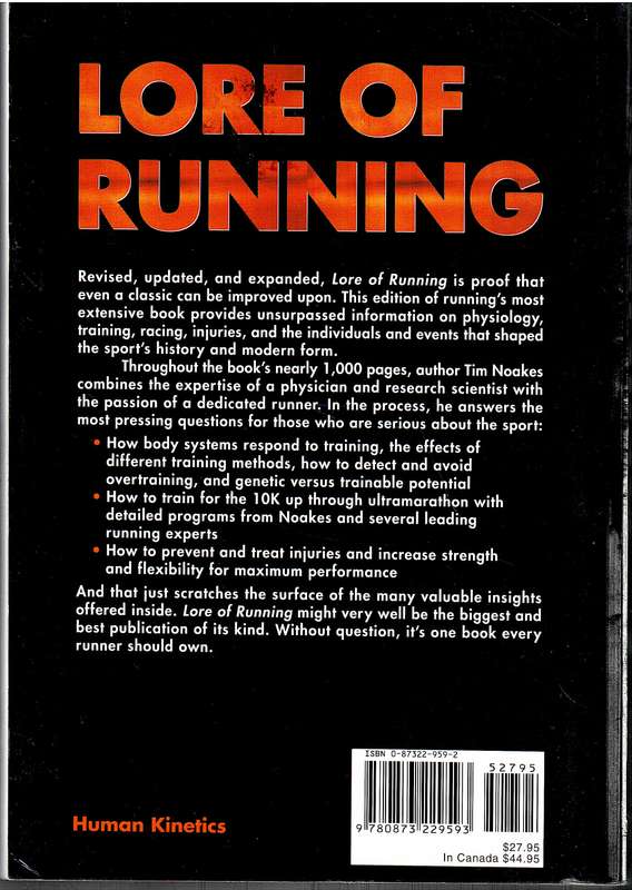 Lore of Running (Fourth Edition) - Tim Noakes, MD