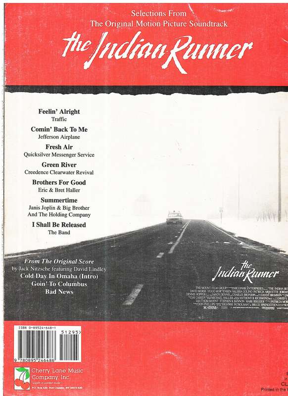 Selections from the OST: The Indian Runner [Melody line | Guitar Chords | Lyrics]