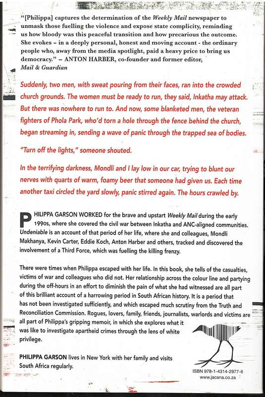 Undeniable: Memoir of a Covert War - Philippa Garson