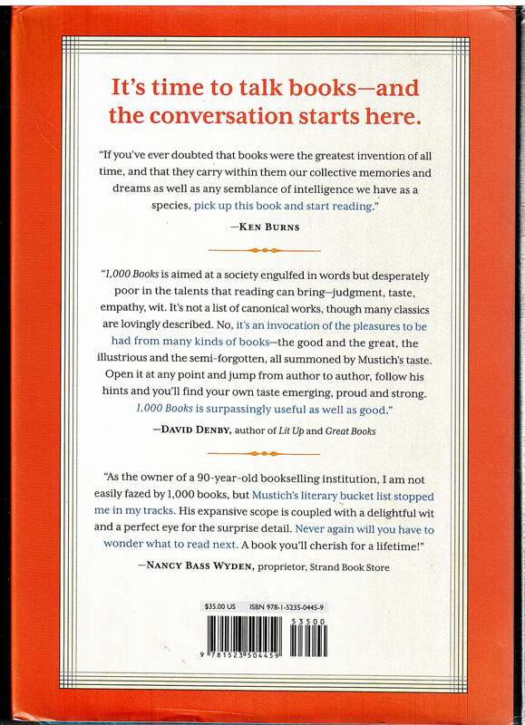 1,000 Books to Read Before You Die: A Life-Changing List - James Mustich