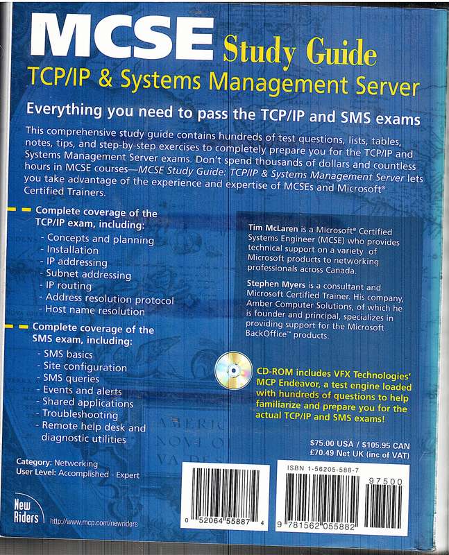MCSE Study Guide: TCP/IP & Systems Management Server - Tim McLaren et al [Book only, No CD-ROM]