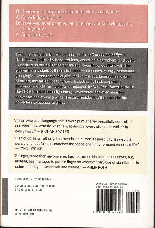 JD Salinger: The Last Interview and Other Conversations - David Streitfeld (Ed.)