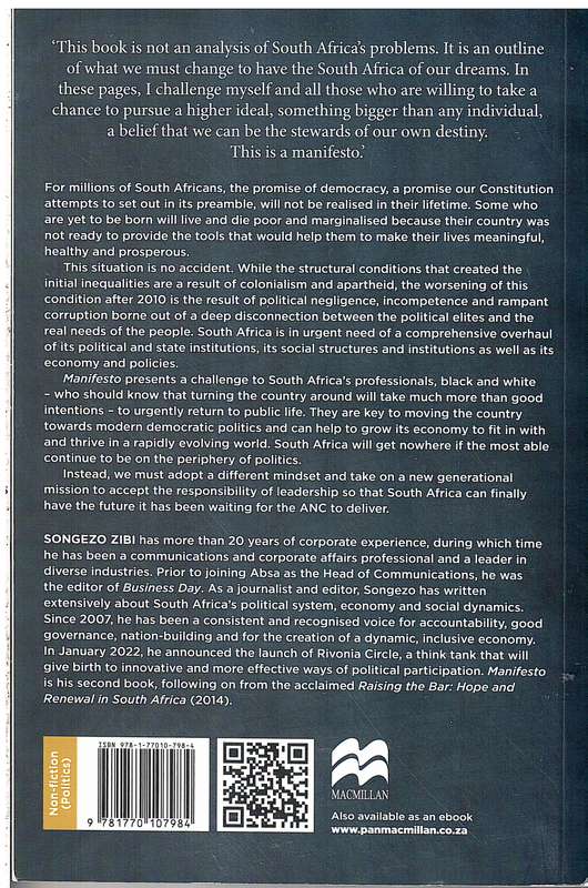 Manifesto: A New Vision for South Africa - Songezo Zibi