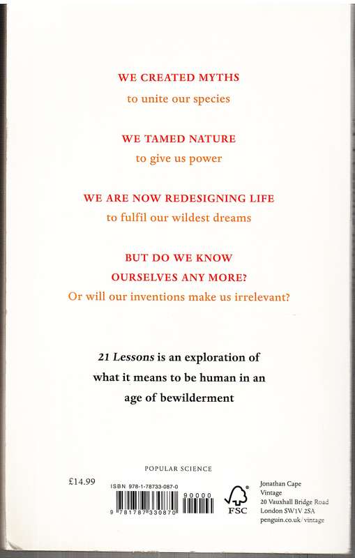 21 Lessons for the 21st Century - Harari, Y