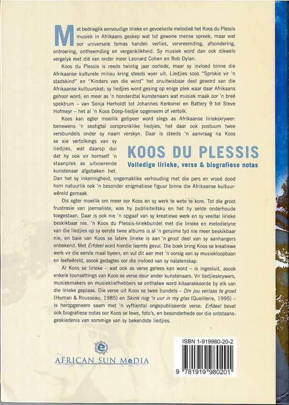 Erfdeel: Koos du Pleassis Volledige Lirieke, Verse & Biografiese Notas - Irma du Plessis (Samestelle