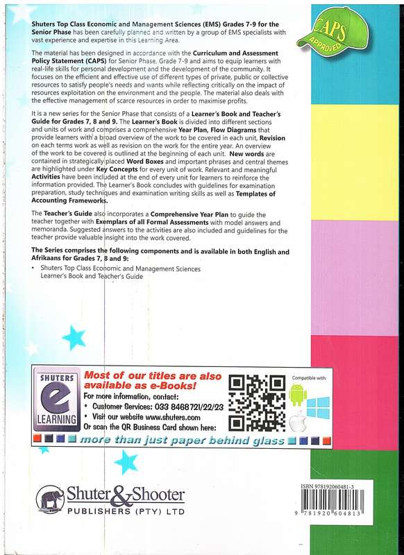 Shuters Top Class Economic and Management Sciences Grade 7 Teacher's Guide