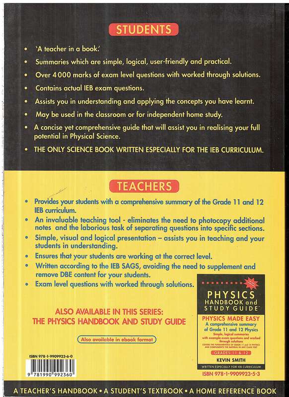 Chemistry Handbook and Study Guide (Grades 11 & 12) - Kevin Smith
