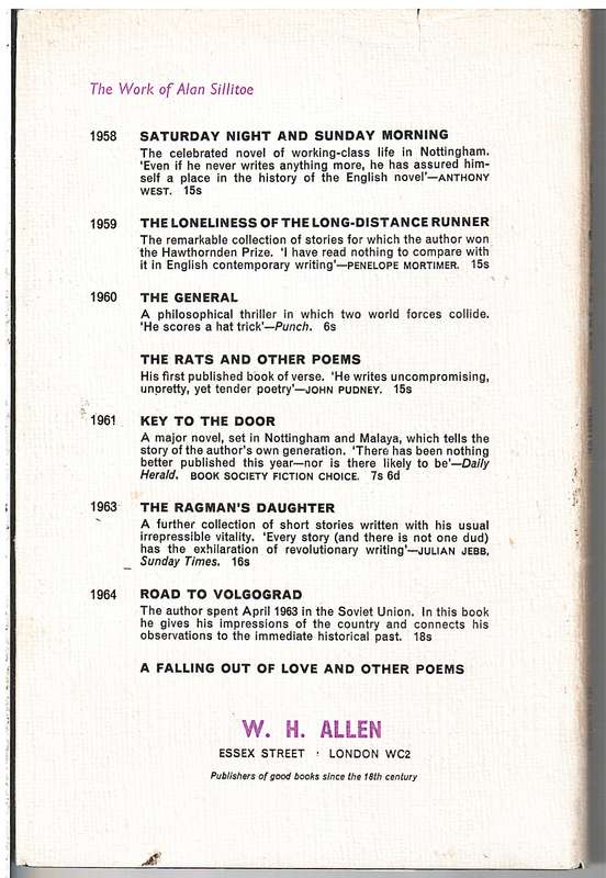 A Falling Out of Love and Other Poems - Allan Sillitoe