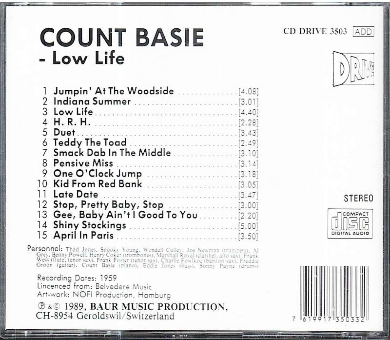 Count Basie - Low Life CD [Jazz Club]