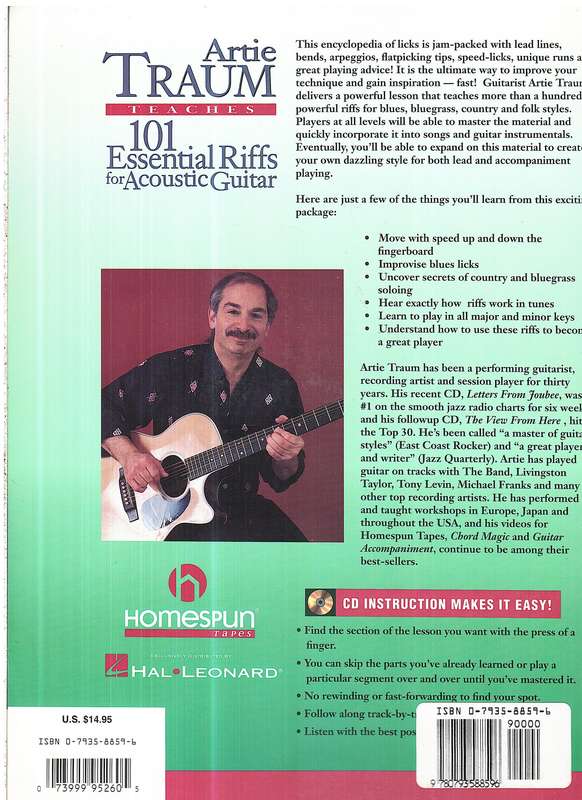 Artie Traum Teaches...101 Essential Riffs for Acoustic Guitar (with accompanying instructional CD)