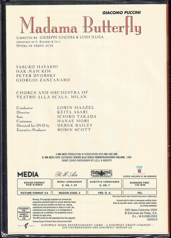 Puccini: Madama Butterfly - Yasuko Hayashi, Hak-nam Kim, Teatro Alla Scala, Lorin Maazel DVD