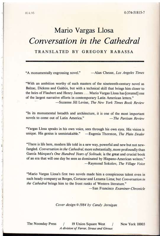 Conversation in the Cathedral - Mario Vargas Llosa