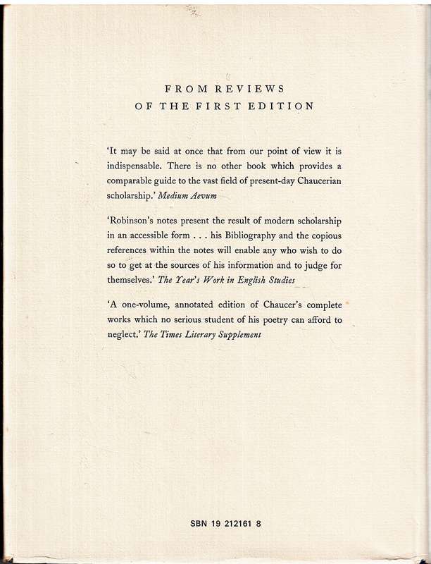 The Works of Geoffrey Chaucer - FN Robinson (Ed.) [Second Edition]