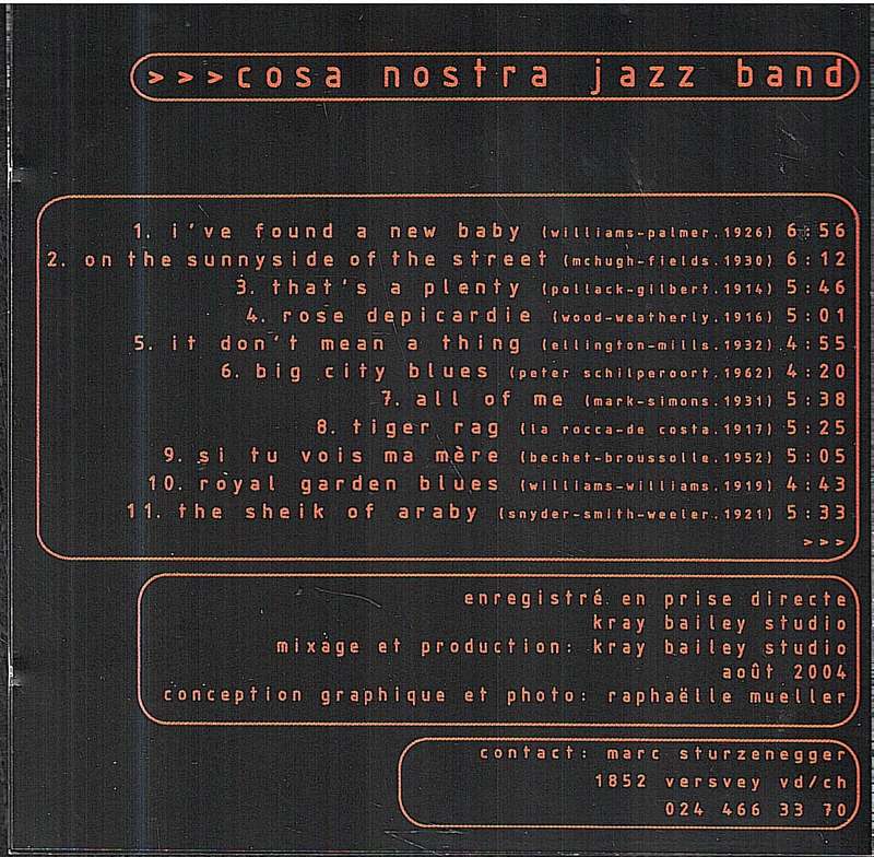 Cosa Nostra Jazz Band - Cosa Nostra Jazz Band CD
