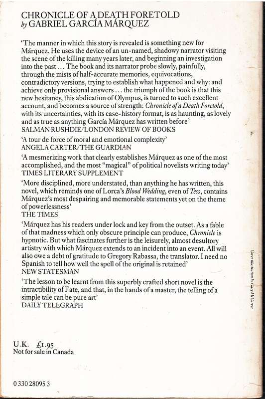 Chronicle of a Death Foretold - Gabriel Garcia Marquez
