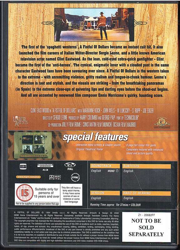 Clint Eastwood: Spaghetti Western Collection 3 DVD Box set