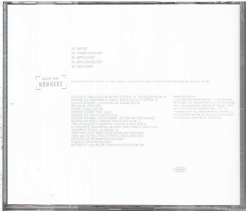 Gloria Estefan  Out Of Nowhere CD Single [PROMO]