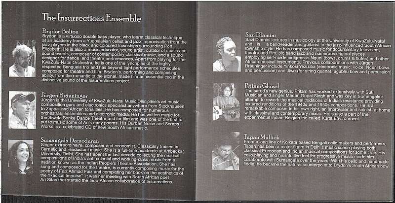 Various - Insurrections: A Musical Dialogue Between Indian and South African Artists CD Digipak
