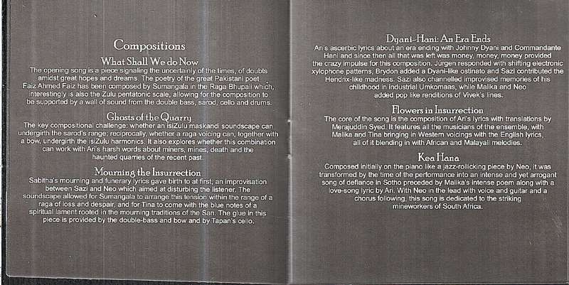 Various - Insurrections: A Musical Dialogue Between Indian and South African Artists CD Digipak
