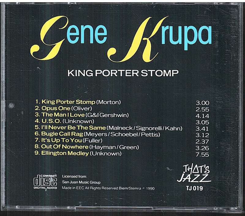 Gene Krupa - King Porter Stomp and Other Great Jazz CD