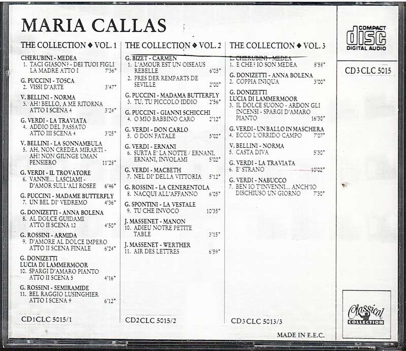 Maria Callas - Ein Opernabend Mit Maria Callas (The Collection 1/2/3) CD