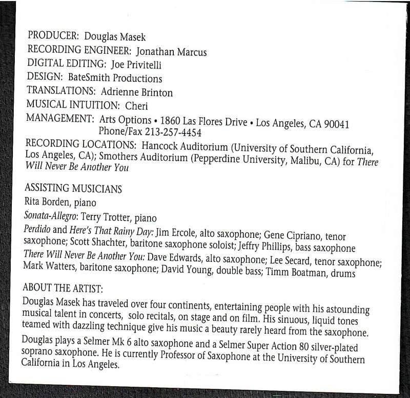Douglas Masek - Distant Memories CD